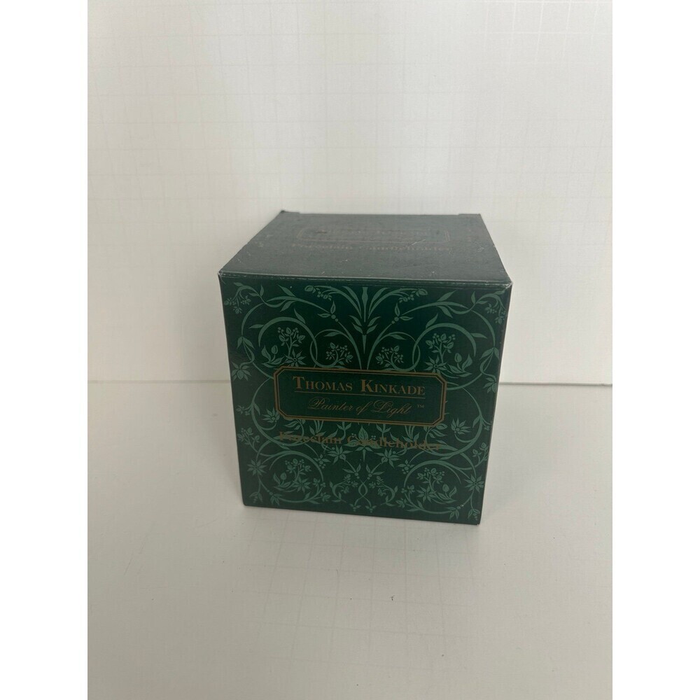 Thomas Kinkade Square Porcelain 3D Votive Tealight Candle Holder